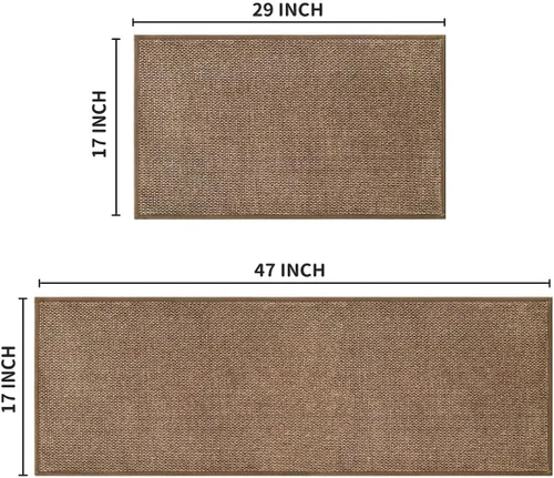 Miniatura 3 de Artoid Mode Juego de 2 alfombras y tapetes de cocina lavables, de goma antideslizante, absorbentes, para el frente del fregadero, 17 x 29 y 17 x 47