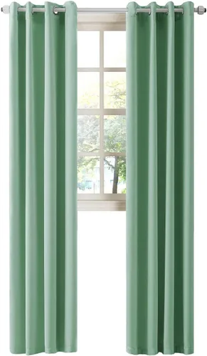 Miniatura 143 de LA PALMA Cortinas opacas con aislamiento térmico y ojales, para sala de estar, dormitorio, paquete de 2 paneles