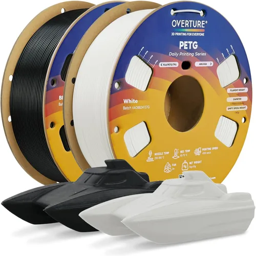 Miniatura 22 de OVERTURE - Filamento PETG de 1/16 de pulgada (1.75 mm) para impresora 3D y FDM, bien enrollado, duradero, carrete de 4.4 libras, dureza firme