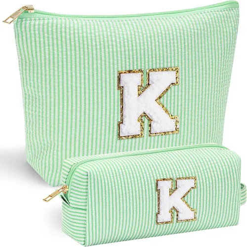 Miniatura 66 de YOOLIFE Regalos del Día de la Madre para mujeres, bolsa de maquillaje con inicial, bolsa de cosméticos, bolsa de maquillaje de viaje, regalos Rosado