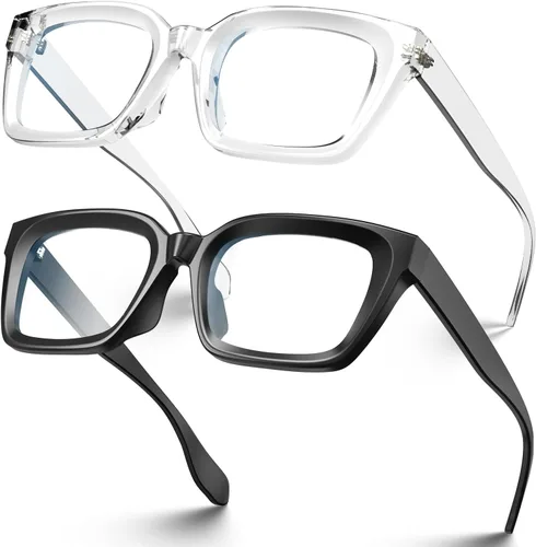 VISOONE MONTANA - Lentes cuadrados gruesos con bloqueo de luz azul con antideslumbramiento para mujeres trabajadoras y hombres