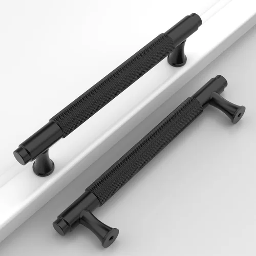 Miniatura 20 de Paquete de 10 tiradores dorados de 5 pulgadas (128 mm) para armarios con estrías, tiradores para cajones de cocina, herrajes para armarios