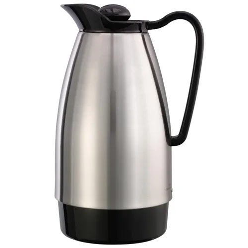 Service Ideas Jarra clásica, 33.8oz, vidrio aislado al vacío | CGC101SS en 1 litro cepillado, exterior de acero inoxidable