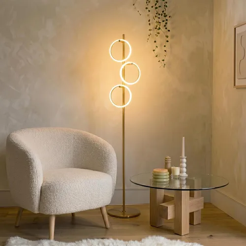 Miniatura 6 de Brightech Saturn - Lámpara de pie LED, diseño único que combina con decoración moderna y contemporánea, lámpara alta de 3 luces para sala, Luz