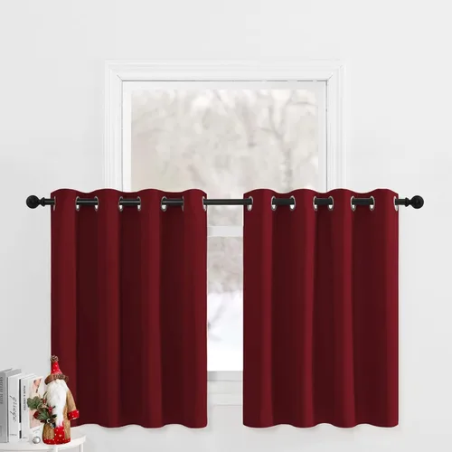 Miniatura 195 de NICETOWN Cortinas opacas de cocina para ventana sobre el fregadero, aislamiento térmico, decoración del hogar, pequeños niveles opacos con ojales