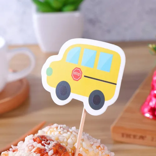 Miniatura 5 de 18pcs Back To Cupcake Topper Postre Fruit Cake Pick Palillos de dientes Primer Día de Aula Bienvenida Fiesta Decoración Accesorios Profesor