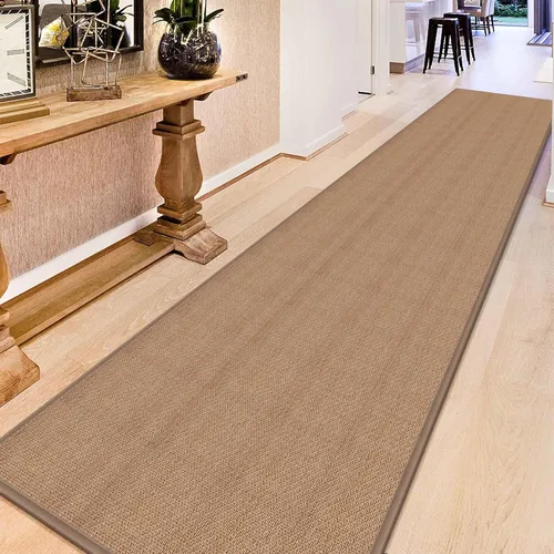 Miniatura 32 de GOYLSER Alfombras de yute de 15 pies para pasillo, alfombra de cocina, antideslizante, lavable, absorbente, alfombra de pasillo color beige