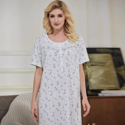 Miniatura 8 de Keyocean - Camisones para mujer, 100% algodón, suave, ligero, cómodo, ropa de dormir