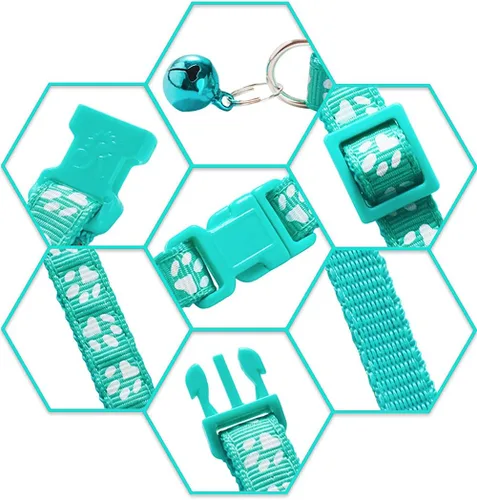 Miniatura 4 de Collares para cachorros, 19 unidades de collares de identificación para cachorros con campana ajustable de 7.5-12.6 in, collares de identificación