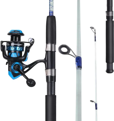 Miniatura 3 de Sougayilang Combo de Caña de Pescar y Carrete para Pesca de Bagre, Combo Giratorio de 2 Piezas, Caña de Pescar Duradera de Grafito y Blancos