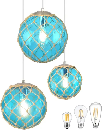 Miniatura 11 de Lámpara Colgante Azul Lámpara Colgante Costera Iluminación Colgante Náutica Iluminación de Casa de Playa Accesorios de Iluminación de Océano Lámpara