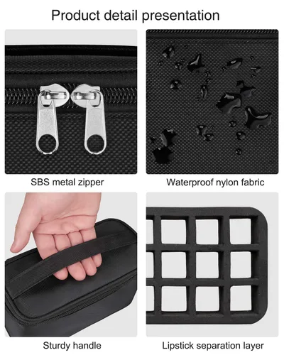 Miniatura 4 de Bolsa organizadora de lápiz labial, estuche para bálsamo labial, bolsa para lápiz labial, bolsa de maquillaje para artistas, bolsa de cosméticos