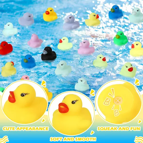 Miniatura 3 de Mini pato de goma a granel, juego de juguetes de baño a granel, mini patos coloridos, juguete de baby shower, decoración de fiesta de cumpleaños