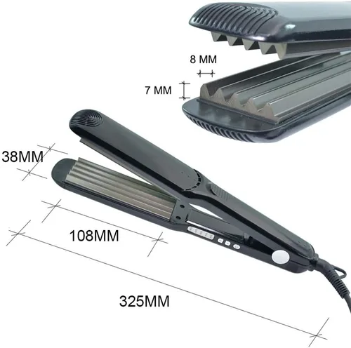 Miniatura 4 de Engarzadora de pelo de hierro corrugado profesional pequeño ondulador rizador varita mini ondulación prensadora de pelo esponjoso rizador de doble