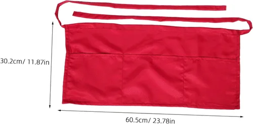 Miniatura 2 de VALICLUD Half Server Apron with Double Pockets Stain and Water Resistant Kitchen Apron for Chefs and Waitstaff Restaurants and Coffee Shops