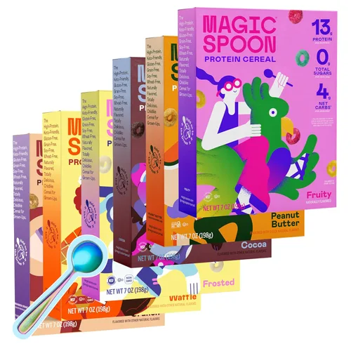 Miniatura 19 de Cereal Magic Spoon - Paquete de 4 piezas de sabores surtidos - Cereal para el desayuno keto, sin gluten y sin granos, bajo en carbohidratos, alto