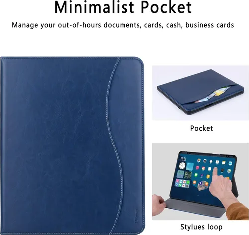 Miniatura 9 de HFcoupe Stitch - Funda para iPad Air 13 2026 M4 / 2025 M3 / 2024 M2, iPad Pro 12.9 6ª 5ª 4ª 3ª generación, soporte para lápices, soporte Azul marino