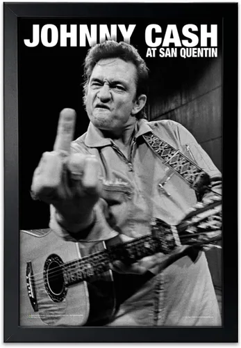 Miniatura 8 de Scorpio Posters Johnny Cash - Mini póster de San Quentin, con licencia oficial, 11 x 17 pulgadas, con soporte para póster de madera negra