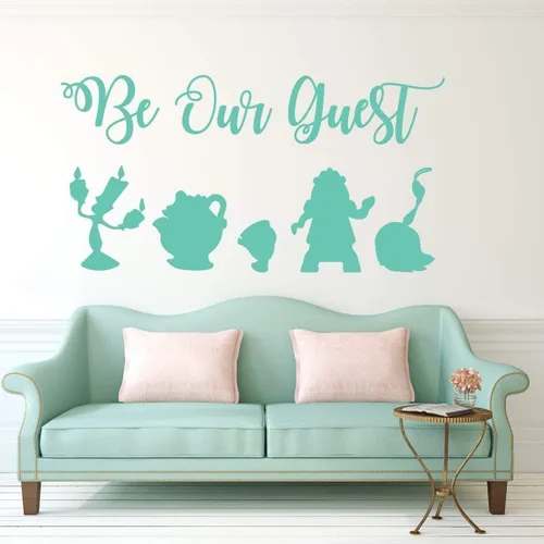 Miniatura 5 de Calcomanía de pared Be Our Guest - La Bella y la Bestia - Lumiere, Mrs Potts, Chip, Cogsworth y Featherduster
