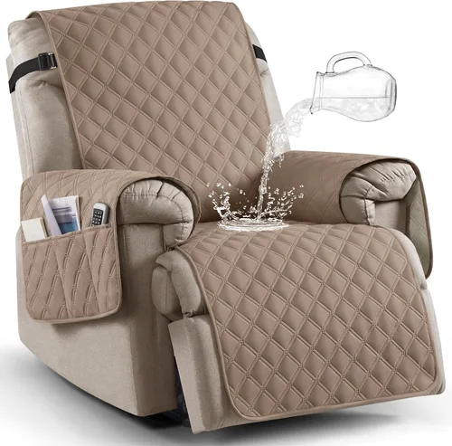 Miniatura 21 de Ruaozz Funda para Silla Reclinable 100% Impermeable Antideslizante de Tamaño Grande Funda Reclinable para Silla Reclinable Grande Funda de Asiento