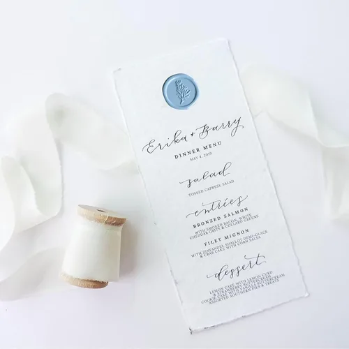 Miniatura 8 de UNIQOOO Calcomanías de sello de cera, calcomanías de sello de invitación de boda de romero, 100 calcomanías autoadhesivas azul polvoriento