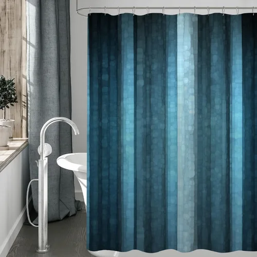 Miniatura 14 de Gibelle Cortina de ducha pequeña de 36 x 72 pulgadas, juego estrecho medio negro y gris, tela moderna abstracta para baño, textura de vidrio fresco