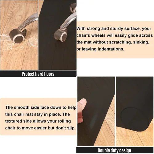 Miniatura 4 de AiBOB Alfombrilla para silla de oficina para suelo de madera dura, 36 x 48 pulgadas, alfombrillas para silla de piso duro debajo del escritorio