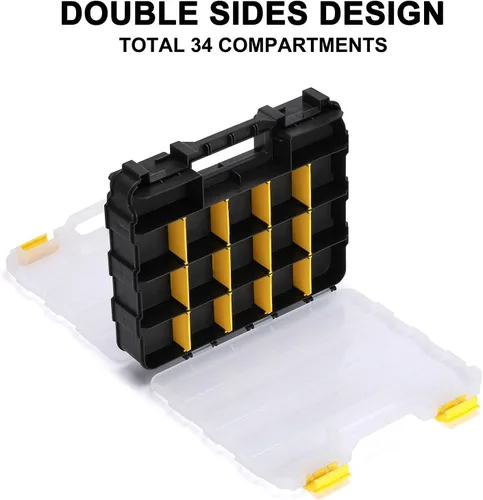 Miniatura 3 de Mayouko Organizador de Herramientas de Doble Cara, Separadores de Plástico Extraíbles Personalizables, Caja de Almacenamiento de Hardware, Excelente
