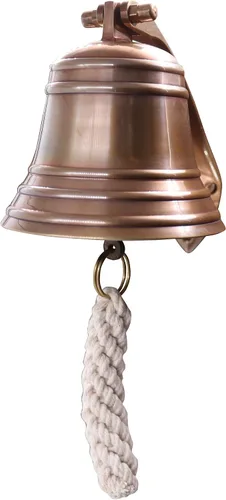 Miniatura 3 de Campana de Latón Antiguo Sólido de 4" de Calidad Marina Montada en la Pared, Campana Colgante de Barco Perfecta para Cena, Interior, Exterior
