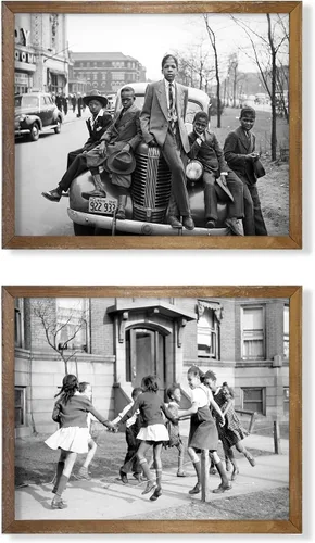 Arte de pared con fotos afroamericanas vintage - Regalos para el Mes de la Historia Negra, Día de MLK - Impresiones de imágenes retro para maestros