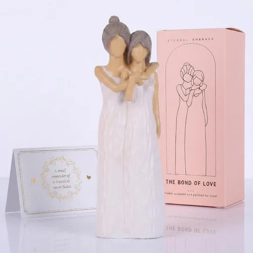 LCCCK Figuras para madre e hija, regalos para mamá, figuras para abrazar a la madre e hija, regalos para novia, regalo sentimental significativo