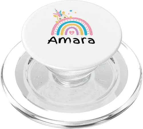 School Unicorn Student Name Amara Kindergarten Tag Kids PopSockets MagSafe PopGrip for iPhone
