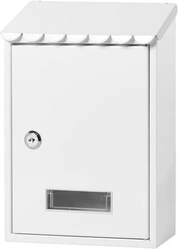 Miniatura 9 de Decaller Buzón montado en la pared con cerradura de llave, buzón de metal a prueba de óxido para exteriores, 15.2 x 10.1 x 3.3 pulgadas, 006 negro