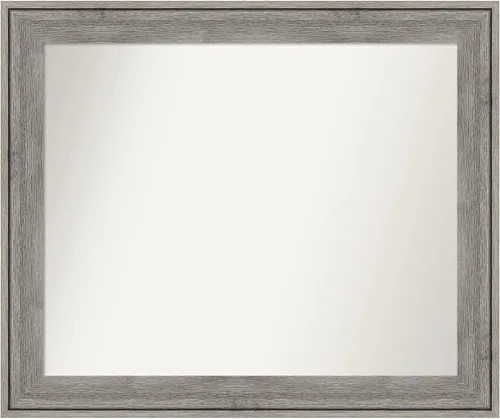 Miniatura 291 de Amanti Art Espejo de pared personalizado no biselado (24.5 x 24.5 pulgadas), marco gris marrón alta, varios tamaños personalizados, espejo de baño
