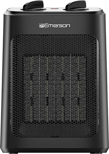 Emerson SH1501 - Calentador eléctrico de 1500 W, portátil con termostato de 3 niveles, modos de calefacción rápida/ventilador de cerámica PTC, uso