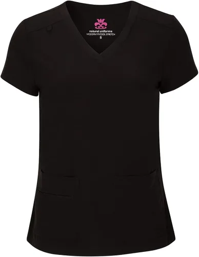 Miniatura 2 de Natural Uniforms Conjunto de top elástico con cuello en V y pantalón cargo para mujer