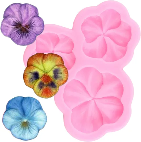 Miniatura 7 de ZiXiang Moldes de silicona de flores Plumeria Peony Rose Pansy Fondant para decoración de pasteles, decoración de cupcakes, gelatina, caramelo