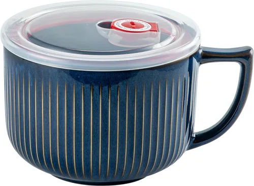 Miniatura 17 de Tazón de sopa de cerámica con asa de 32 onzas – Tazón de ramen para microondas con tapa, tazas y tazas de sopa para cereales, avena, ramen, fideos
