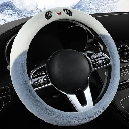 Miniatura 5 de awakentti Fundas de felpa para volante, fundas antideslizantes para volante con agarre ergonómico, productos de ajuste automotriz para minivan