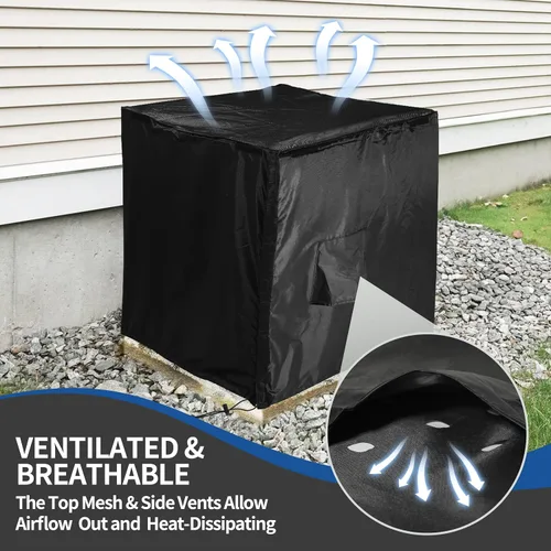 Miniatura 3 de Cubierta central de aire acondicionado para unidades exteriores, cubierta impermeable 2 en 1 con malla ventilada y diseño superior desmontable