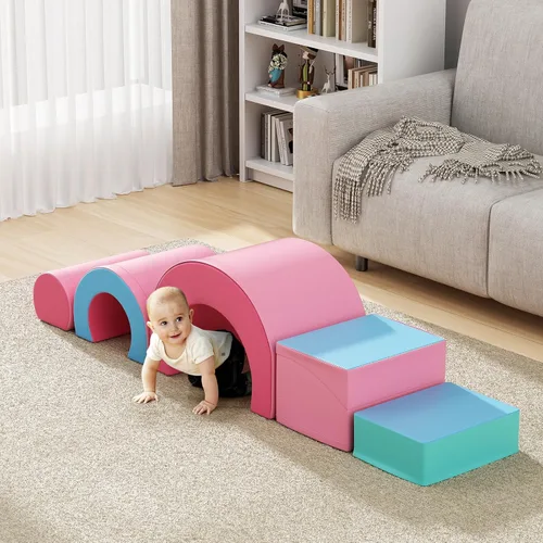Miniatura 8 de Lischwert - Juego de bloques de espuma para escalar, juguetes blandos para escalar para niños pequeños, juego de 5 piezas para gatear y escalar