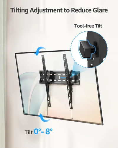 Miniatura 2 de MOUNTUP Soporte de pared para TV, soporte de TV inclinable para la mayoría de televisores planos/curvos LED LCD OLED de 26 a 60 pulgadas, perfil