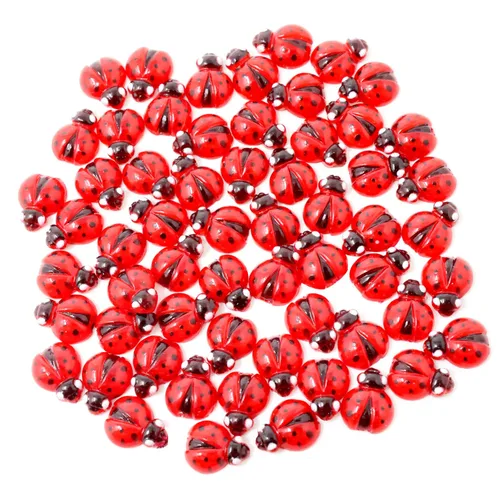 Miniatura 6 de Honbay 60 dijes de resina de mariquita para uñas, cabujones de resina de mariquita, sin agujero, para decoración de uñas, funda de teléfono, álbumes