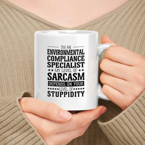 Miniatura 28 de Taza de cerámica blanca de regalo para agente especial de 11 oz, 15 onzas, mi nivel de sarcasmo depende de tu nivel