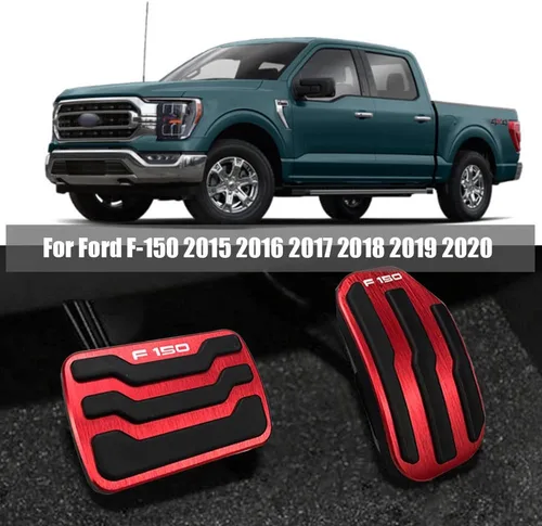 Miniatura 3 de BOYOUS 2 fundas antideslizantes de aluminio para pedal de freno y acelerador de gas para Ford F-150 2015 2016 2017 2018 2019 2020, no compatibles