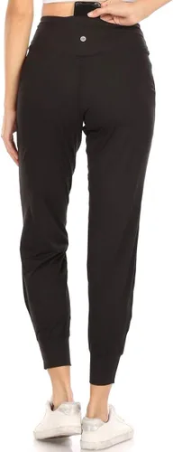 Leggings Depot - Pantalones deportivos tipo jogger para mujer, pantalones estampados o unicolor con puños para entrenamiento
