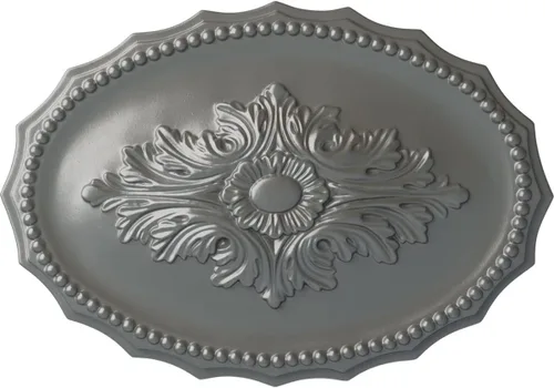 Miniatura 70 de Ekena Millwork CM16OX Medallón de techo Oxford, 16 7/8" W x 11 3/4" H x 1 1/2" P, imprimado en fábrica Imprimación de fábrica.