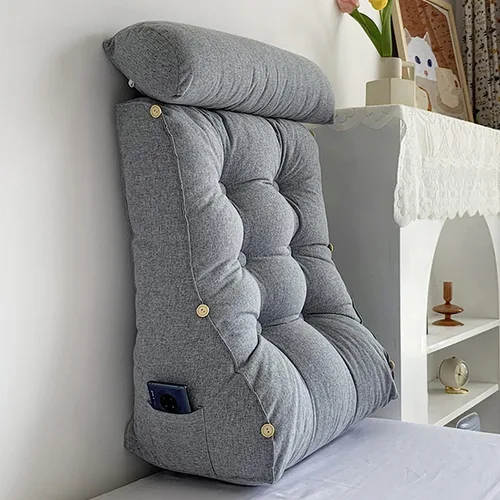 Miniatura 13 de Almohada de lectura con cuello, respaldo de cabecera triangular, cojín de soporte lumbar, almohada de apoyo de espalda para soporte de espalda, Verde