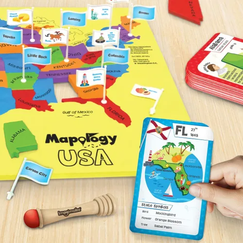 Miniatura 4 de Imagimake - Rompecabezas Mapology con tarjetas didácticas de Estados Unidos, con banderas, países, capitales, juguetes educativos para aprender