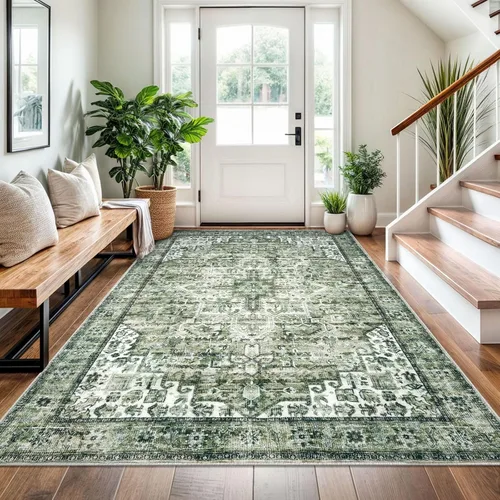 Miniatura 99 de SIILOOM Alfombra lavable de 2 x 3 pies, alfombra suave color taupe ceniza para entrada, tapete antideslizante para puerta de interior, tapete